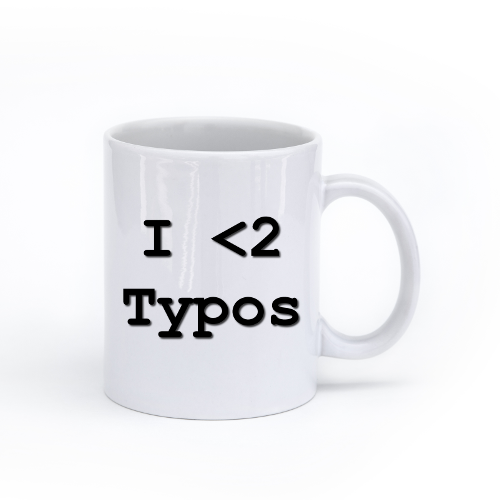 I Love Typos Mug Dobrador Shopateria