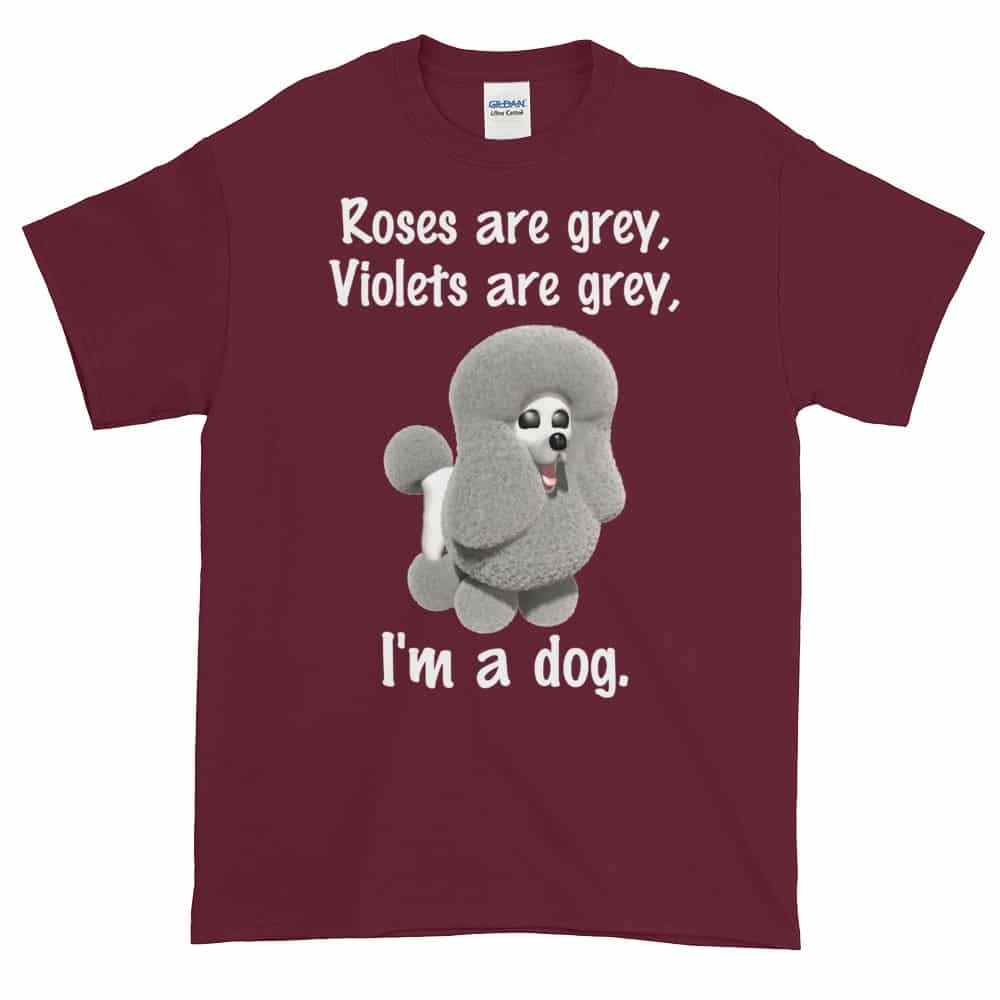 Roses are Grey T-Shirt (maroon)