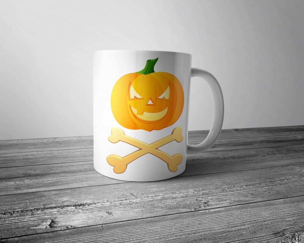 Jack O'Lantern Crossbones Halloween Pirate Mug