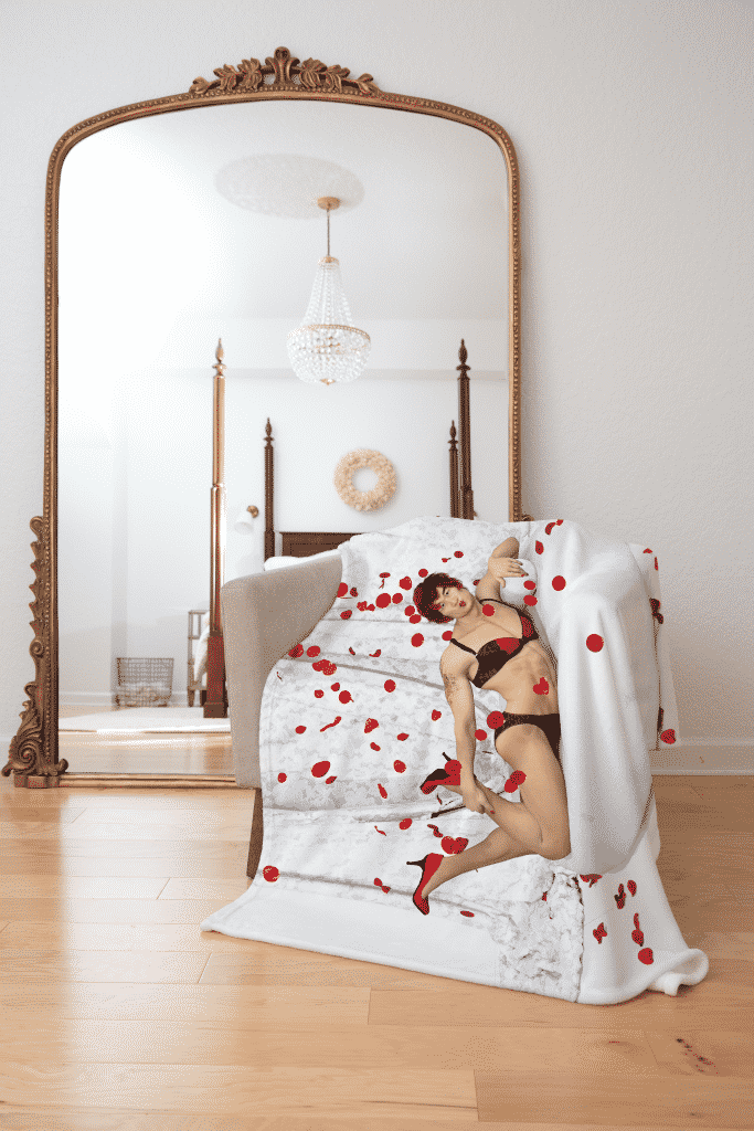 Beefcake Pinup - Valentine Fleece Throw Blanket