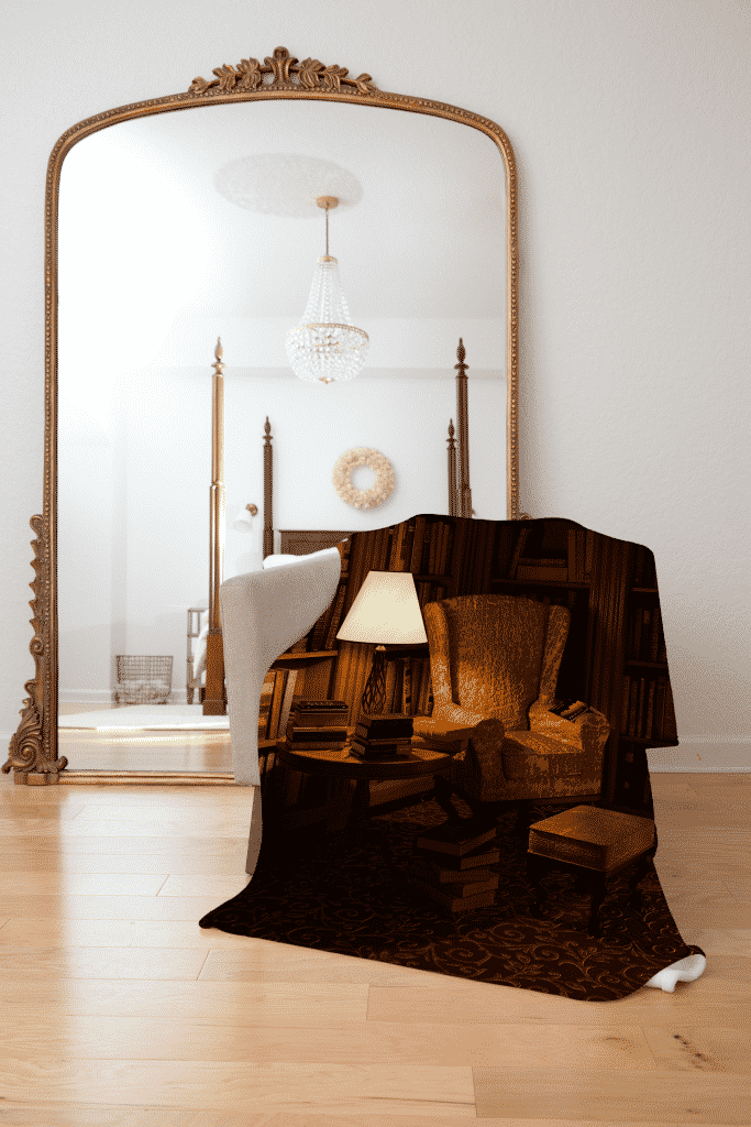 Book Lover Happy Place Fleece Throw Blanket