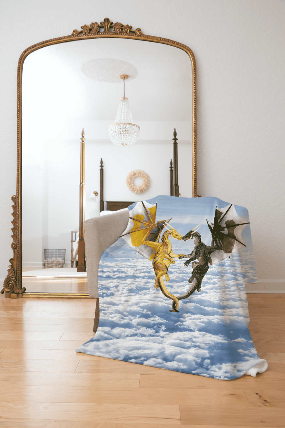 Dragon Lovers Above the Clouds Fleece Throw Blanket