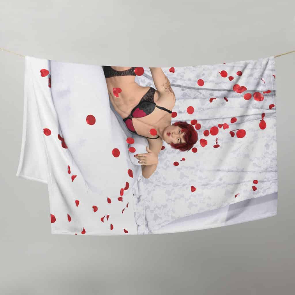 Be My Valentine Beefcake Pinup Fleece Throw Blanket
