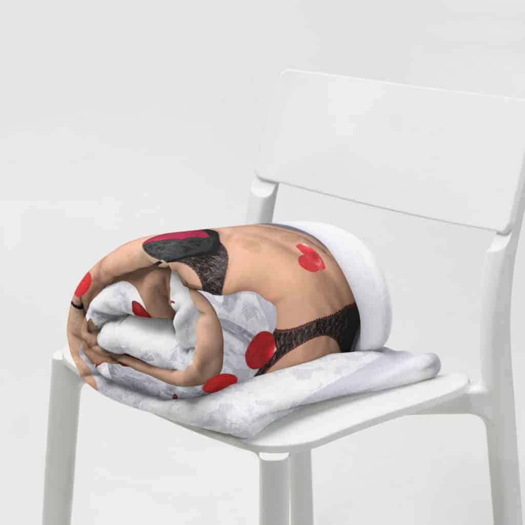 Be My Valentine Beefcake Pinup Fleece Throw Blanket