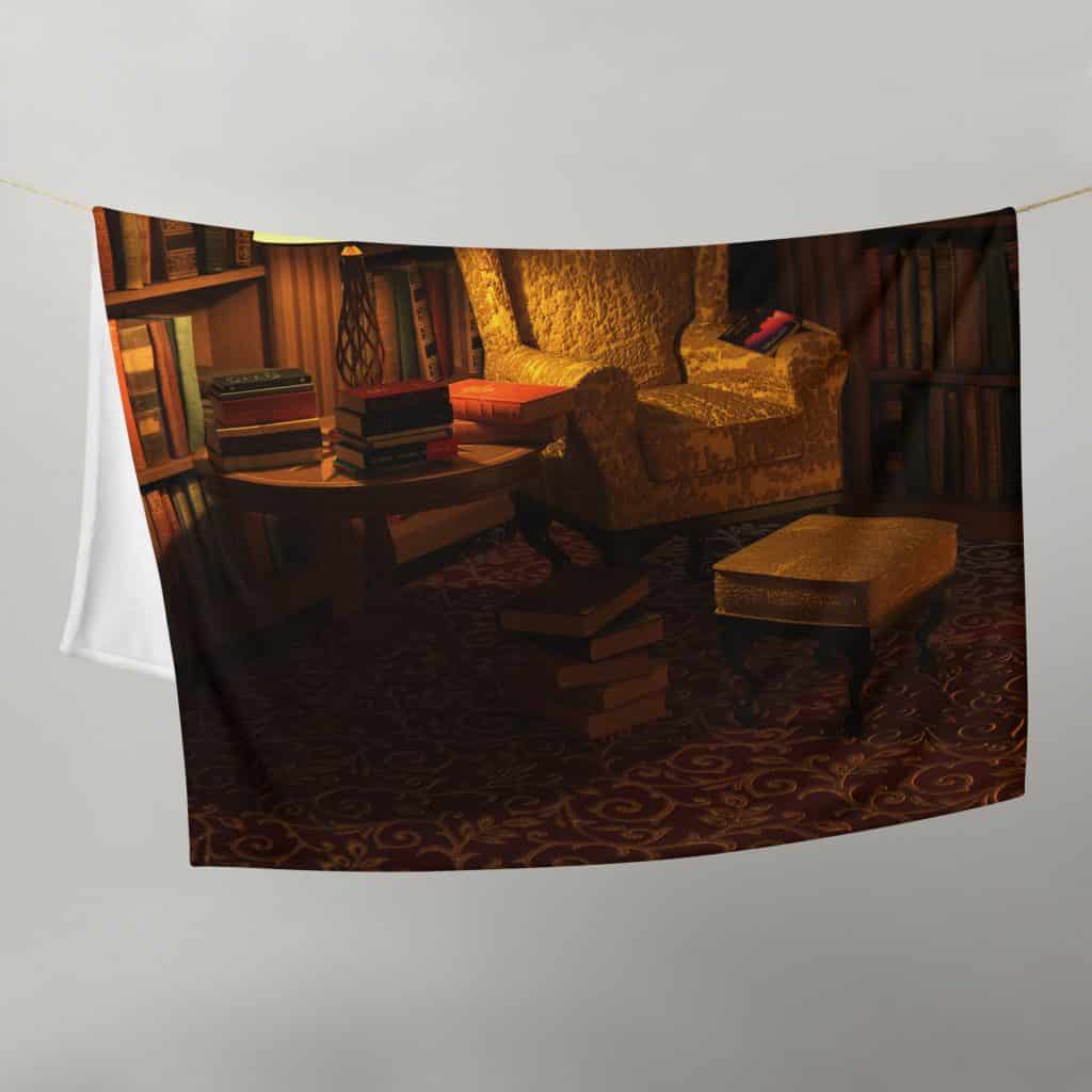 Book Lover's Happy Place Fleece Throw Blanket