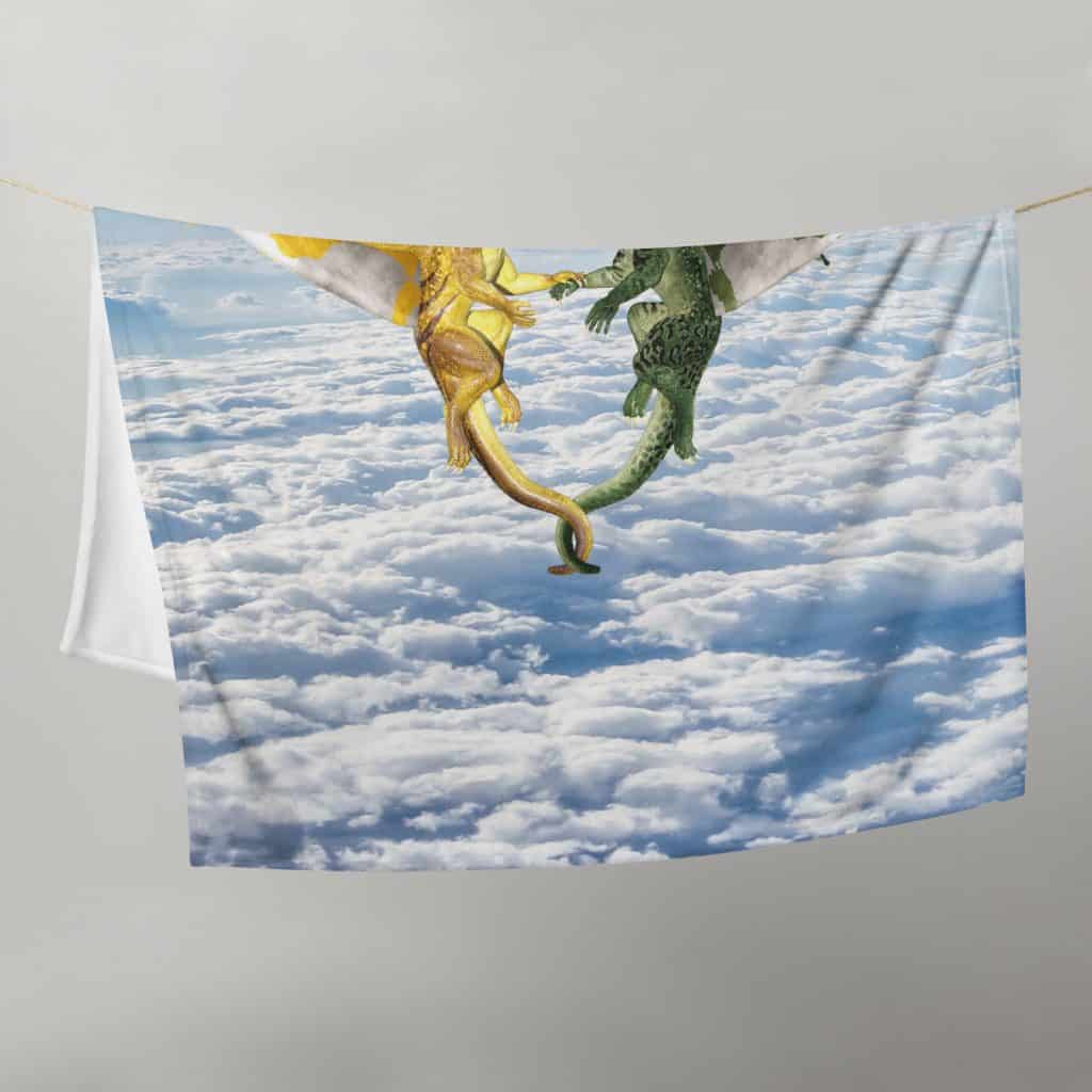 Dragon Lovers Above the Clouds Fleece Throw Blanket