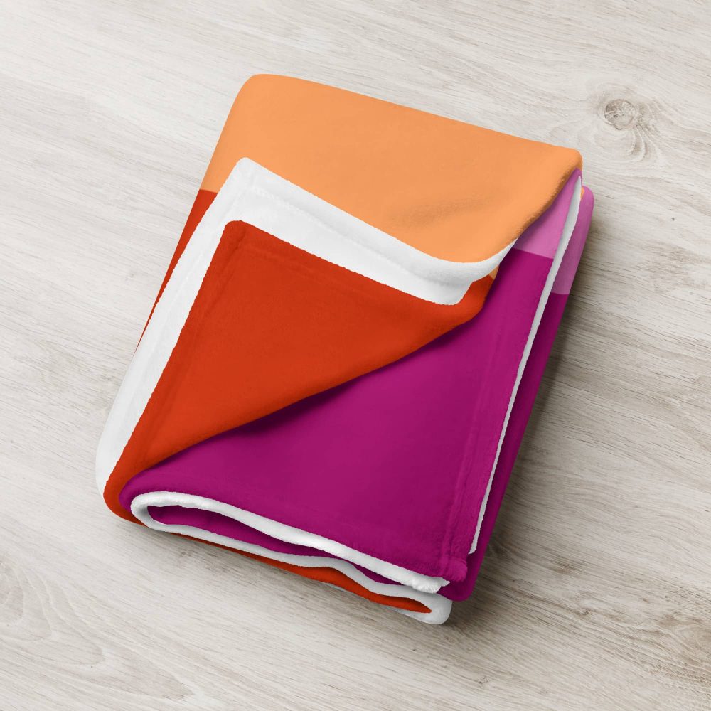 Lesbian Pride Flag Fleece Blanket - Image 6