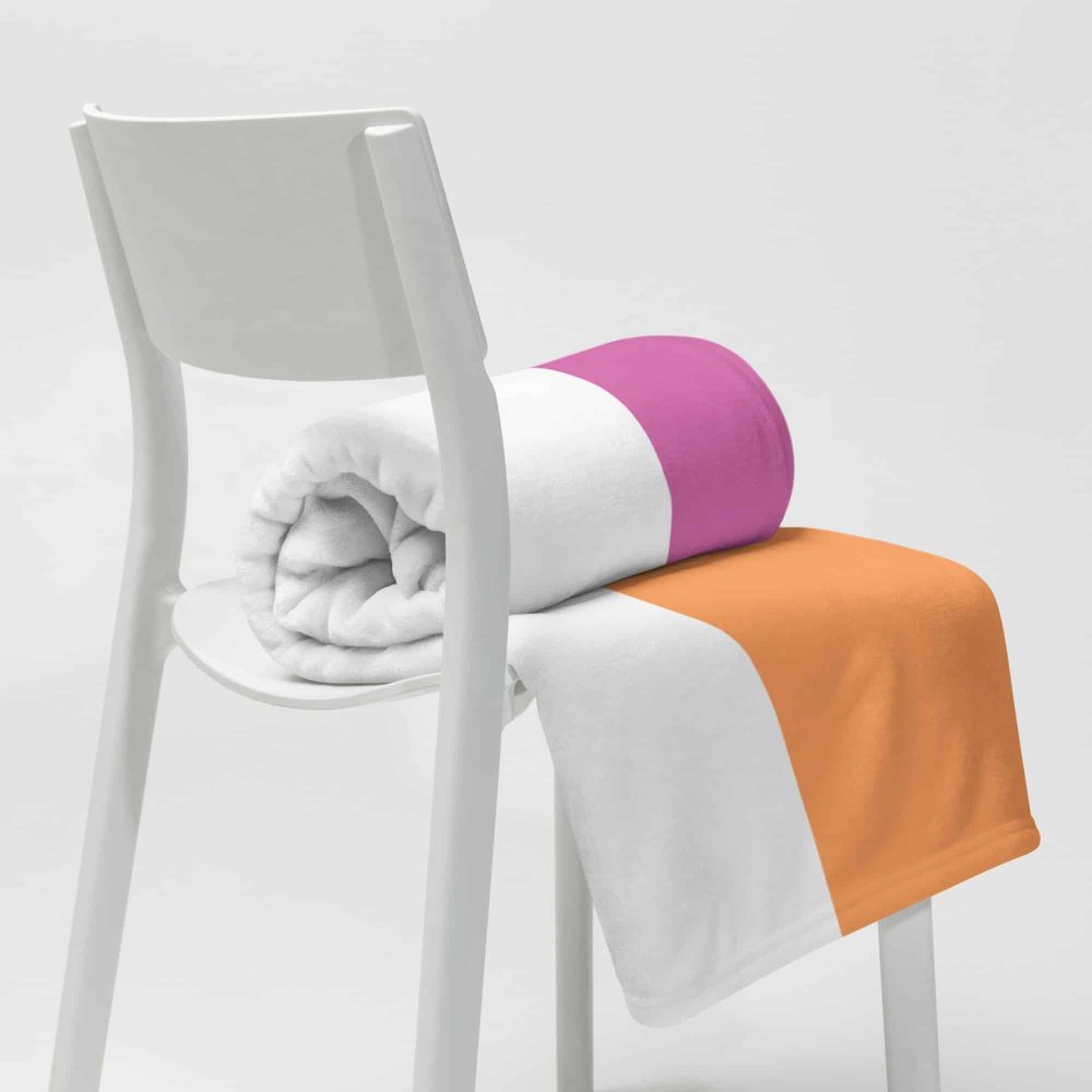 Lesbian Pride Flag Fleece Blanket - Image 7