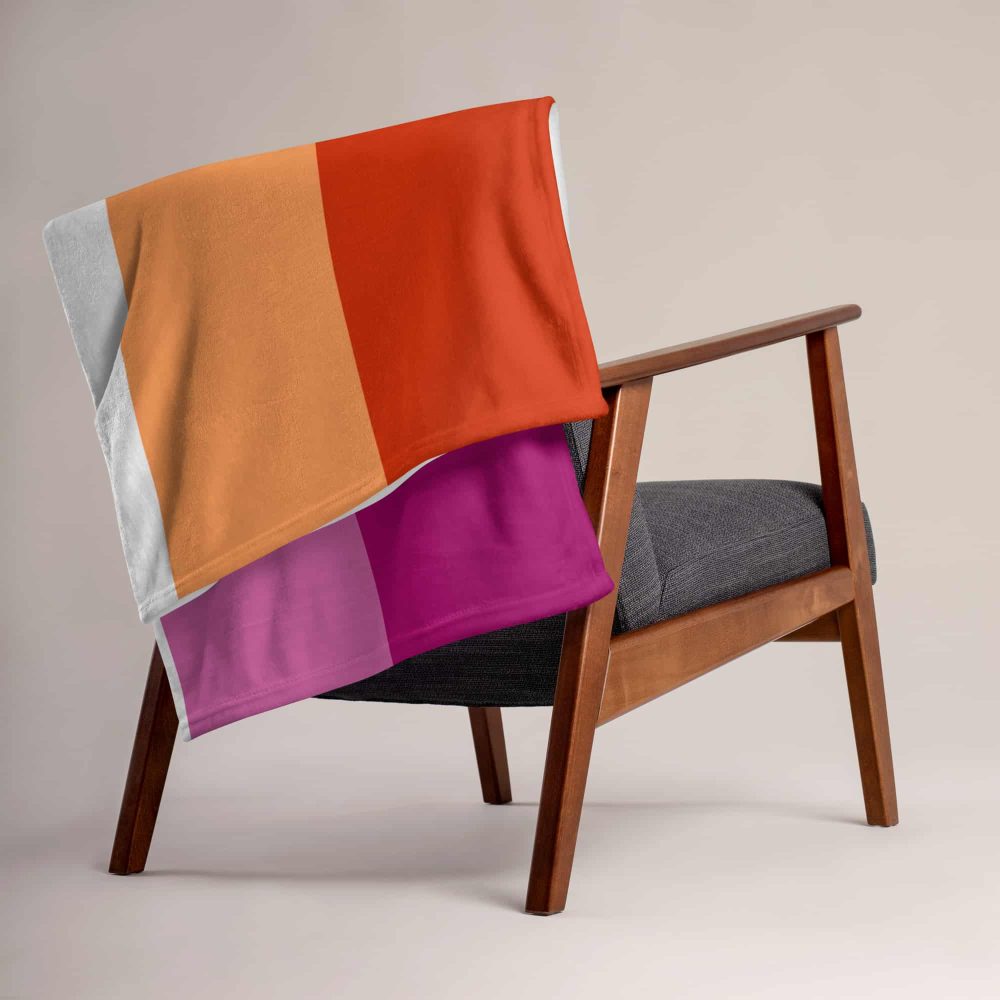 Lesbian Pride Flag Fleece Blanket - Image 3