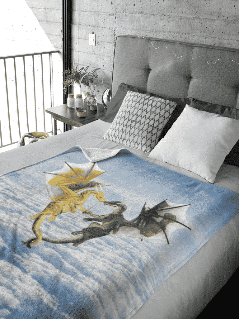 Dragon Lovers Above the Clouds Fleece Throw Blanket