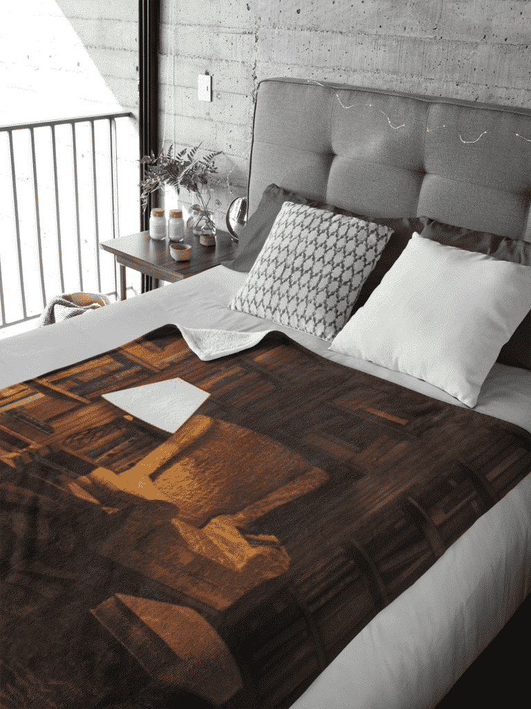 Book Lover's Happy Place Fleece Throw Blanket