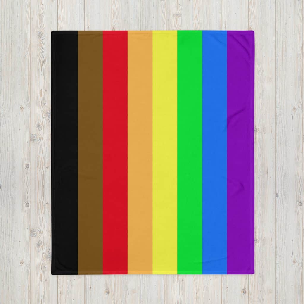 Diviersity and Inclusion Philadelphia Pride Flag Fleece Blanket