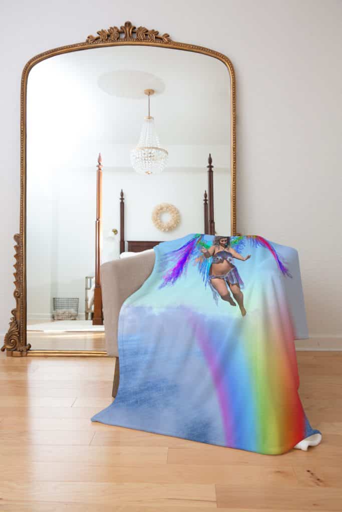 Mother of Rainbows Fleece Throw Blanket