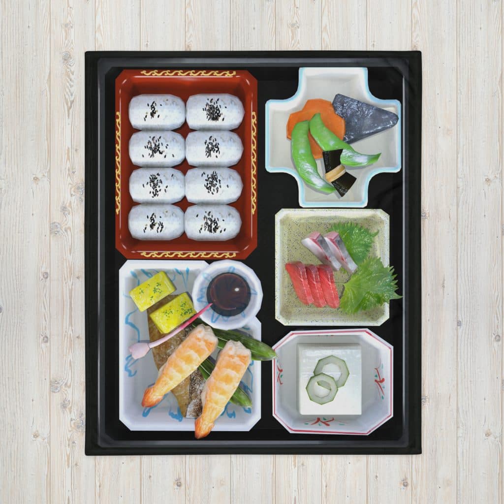 Bento Box Fleece Throw Blanket