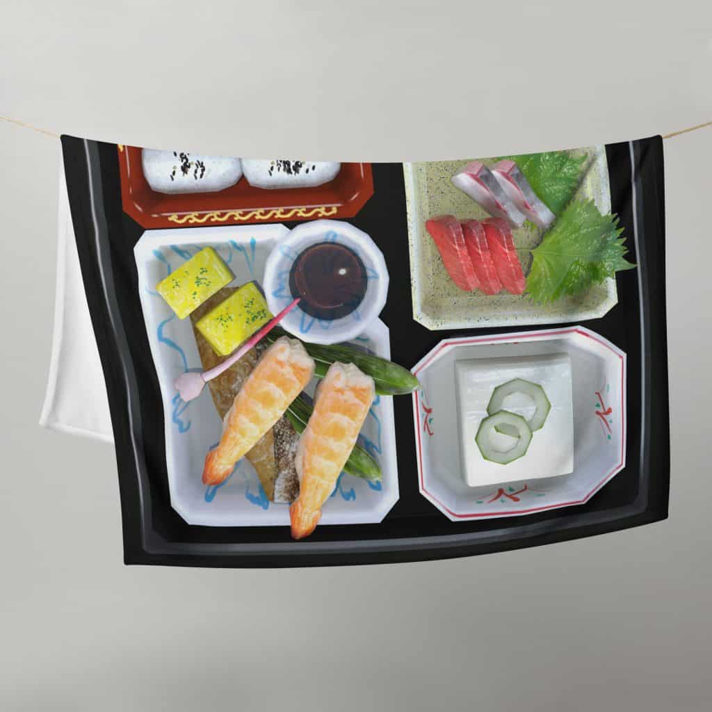 Bento Box Fleece Throw Blanket