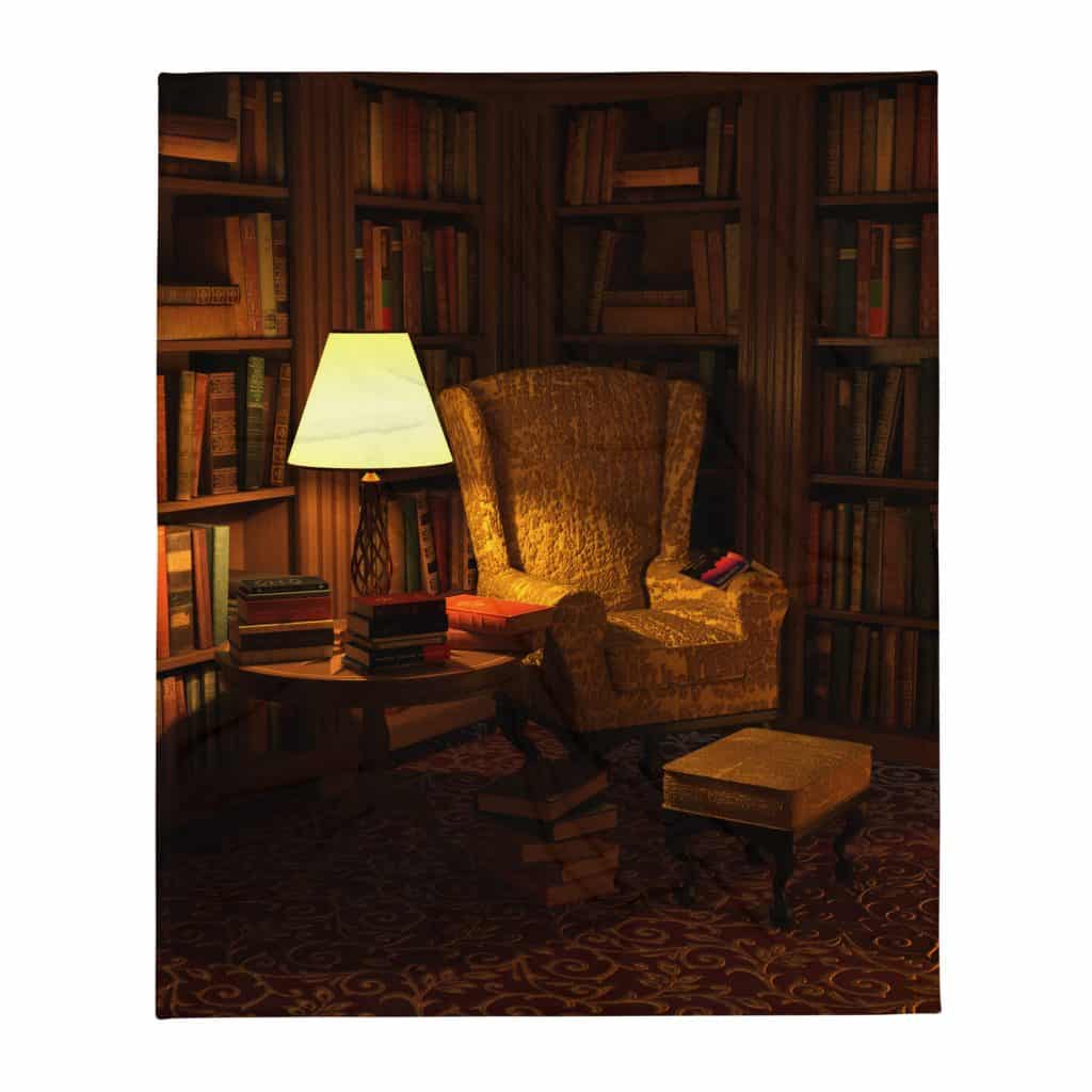 Book Lover's Happy Place Fleece Throw Blanket