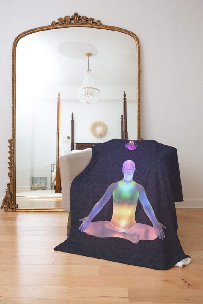 Chakras Fleece Throw Blanket