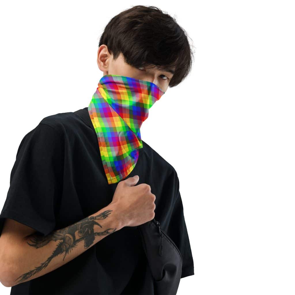 rainbow pride plaid bandana